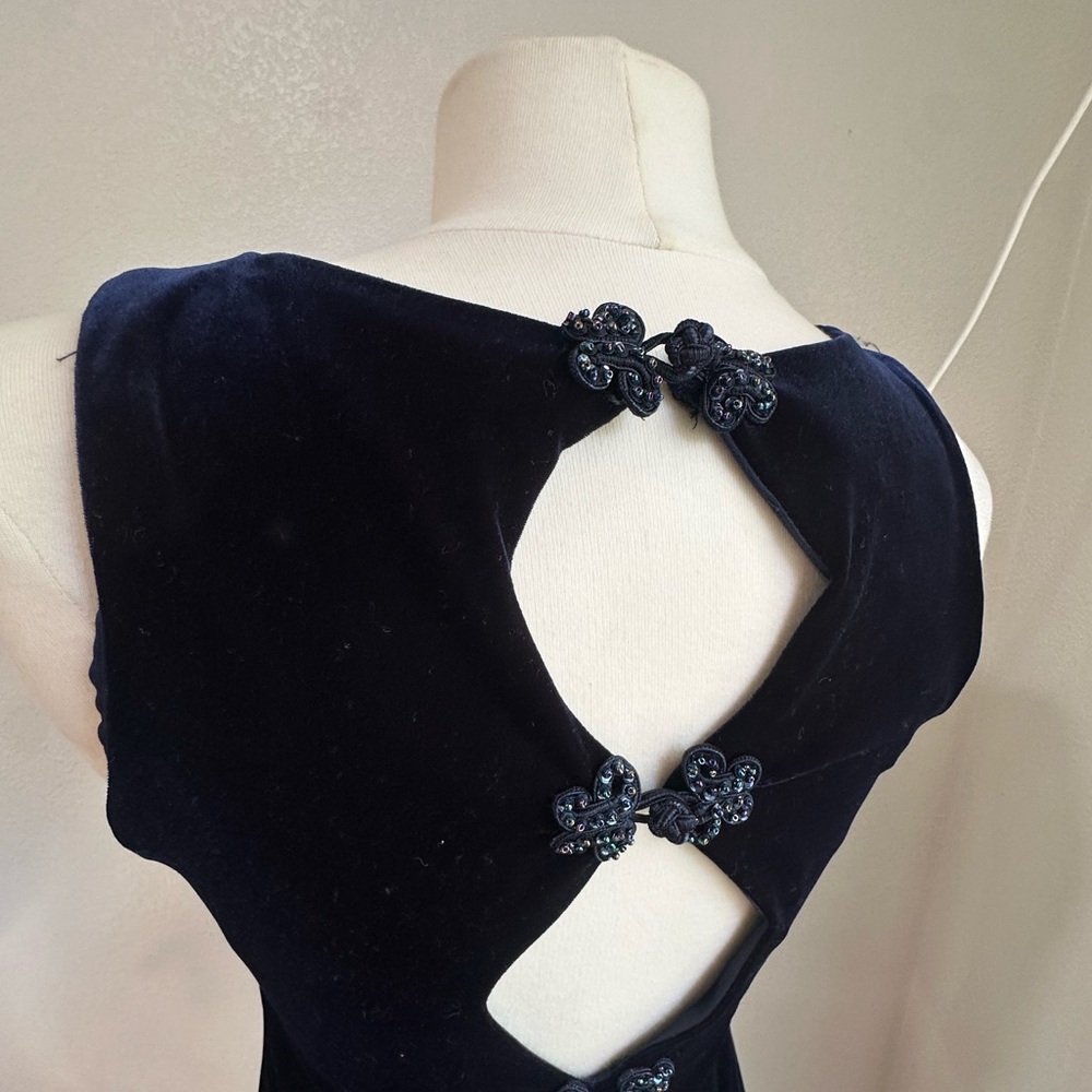 Zum Zum by Niki Livas Vintage Blue Velvet Formal / Cocktail Women’s Dress -